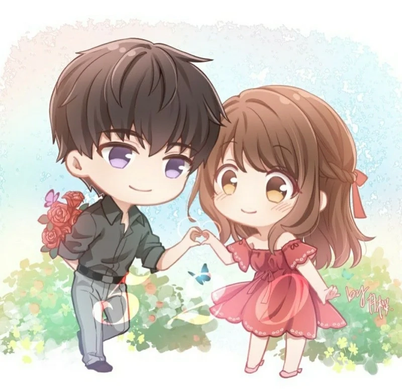 Tải ngay ảnh cặp đôi anime chibi cute rời để làm hình nền