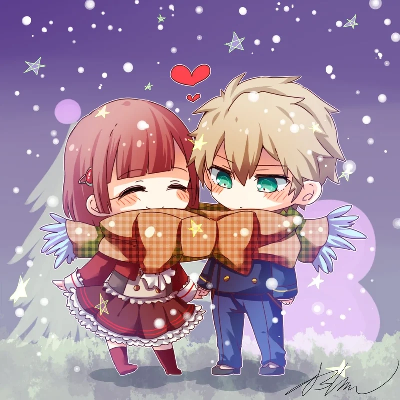 Chiêm ngưỡng hình cặp đôi chibi cute đầy tình cảm