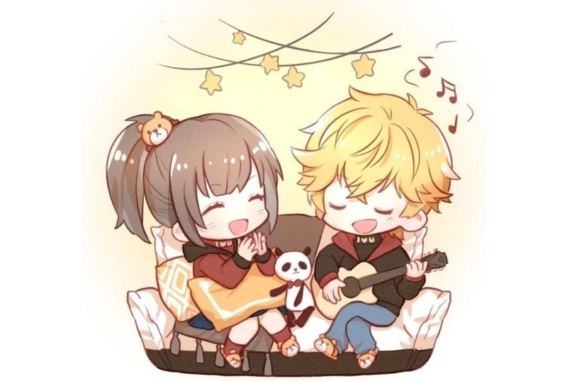 Cảm nhận sự dễ thương qua ảnh chibi cặp đôi cute