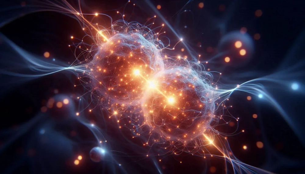 Minh họa khoảng cách trong vướng mắc lượng tử giữa các thiên hà