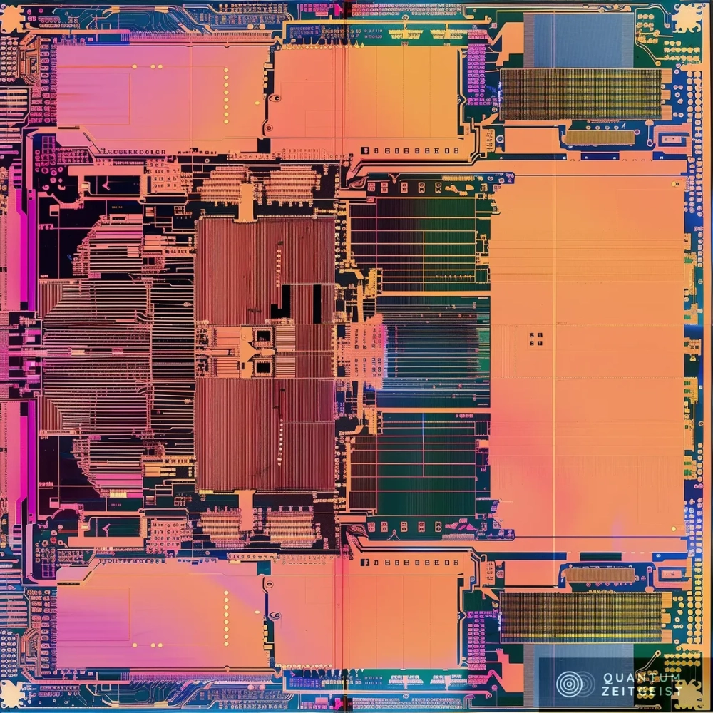 Mô hình 3d hình ảnh máy tính lượng tử minh họa cấu trúc qubit