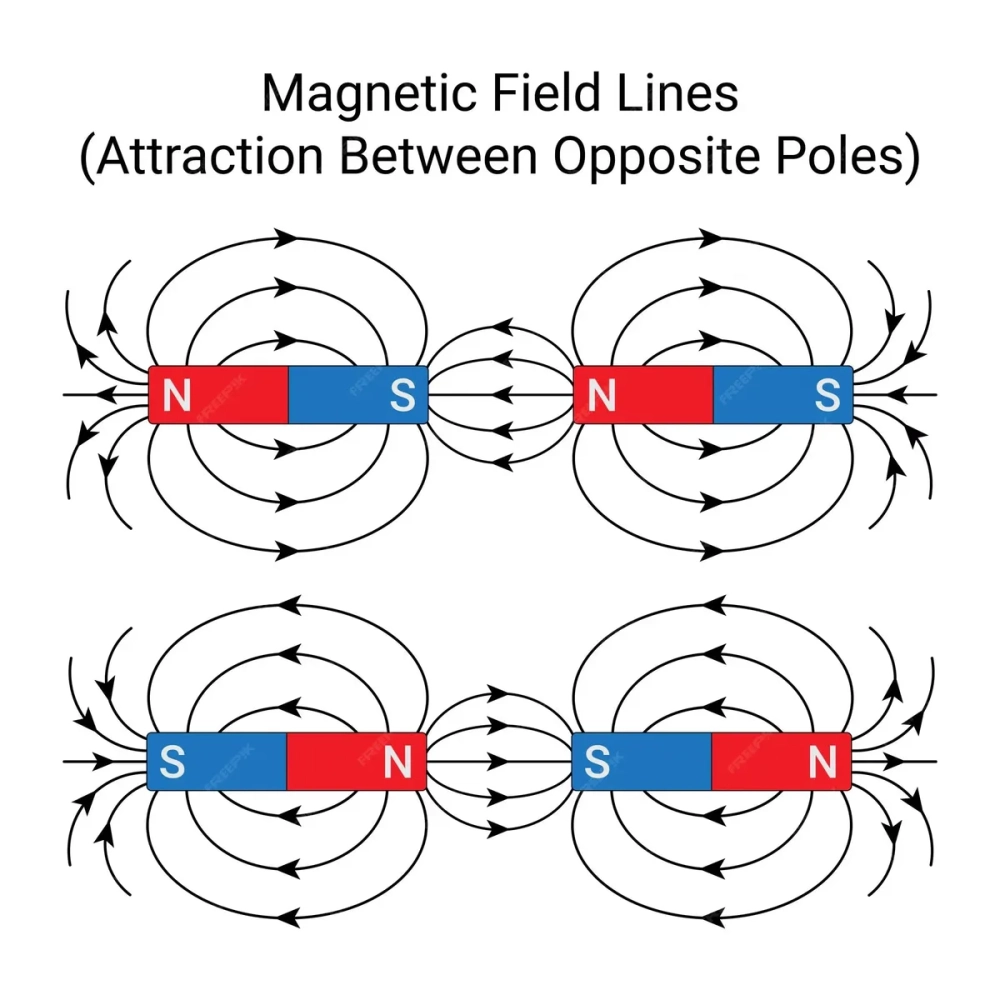 Tương tác hai đường sức từ của nam châm khi đặt gần nhau